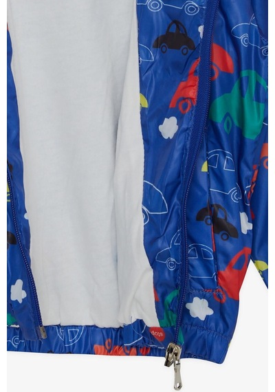 Breeze Girls & Boys Erkek Çocuk Yağmurluk Renkli Arabalar Desenli 1-5 Yaş, Saks Mavisi-saks Mavisi Saks Mavi