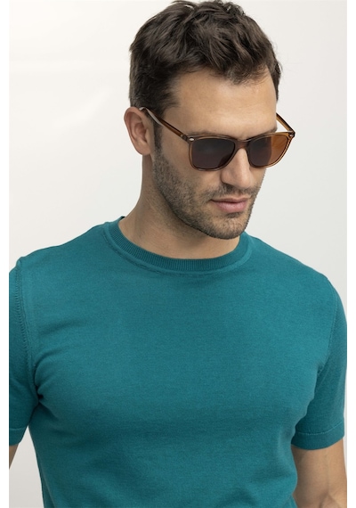 Tudors Erkek Bisiklet Yaka Slim Fit Pamuklu Örme Triko Tişört-26935-Yeşil