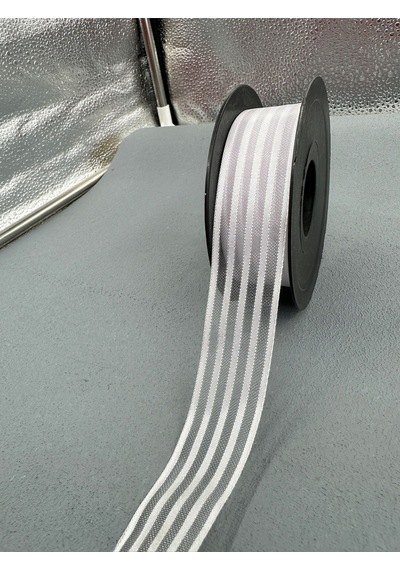 Paşateks 2.5 Cm Fileli Organze Şerit-5 Metre-optik Beyaz