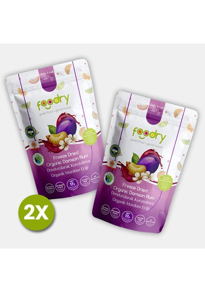 Freeze-dry Organik Mürdüm Eriği Freeze Dried Dondurularak Kurutulmuş Meyve Kurusu 17gx2 34 G