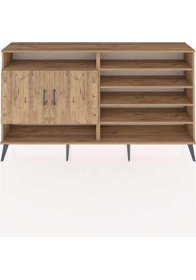 Arges Konsol 7 Raflı 2 Kapaklı 176x30x99 Çam-çam Çam-çam