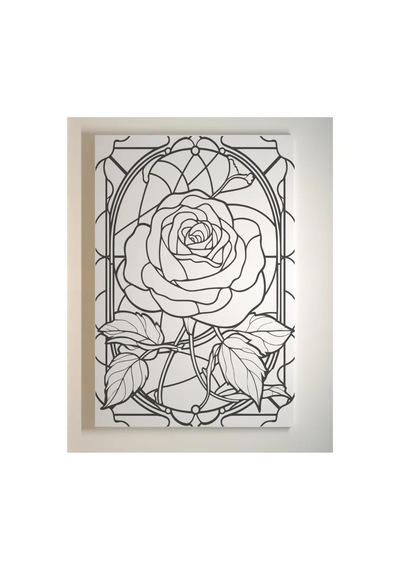 Elmas Çiçek Boyama Seti. 25x35 Cm Ebatlarında. Uv Baskı 6 Ana Ren