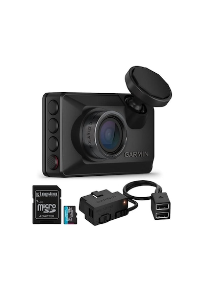 Garmin Dash Cam X210 Kompakt 1440p Kamera, 140 Derece Görüş Alanı Ve Ses Kontrolü Siyah Ve Araç Kamerası İçin Garmin Sabit Güç Kablosu...-123589
