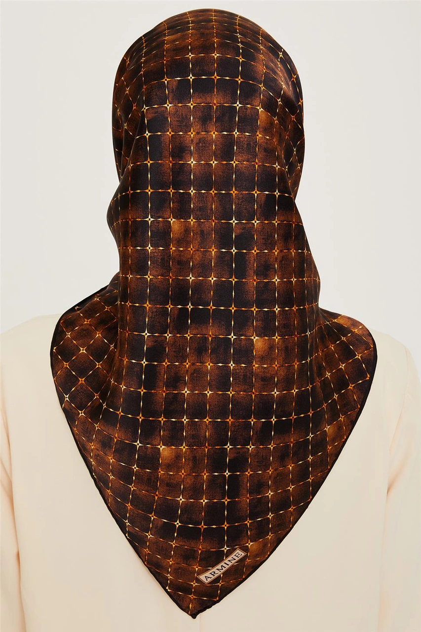 Armine Soyut Desenli Twill Saf İpek Eşarp 9259d 01 04 Çok Renkli