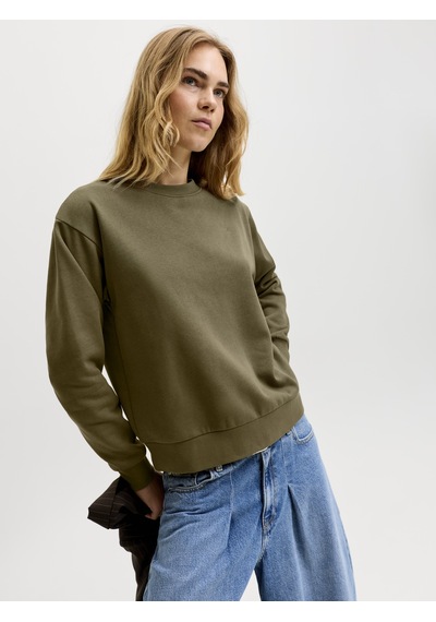 Jack & Jones Kadin Gögüs Logolu Sweatshirt - Abbie - 12223962 Beech