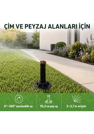 Rain 14419 Bird Us-412 Uni-sprey Gövdesi, 30,5 Cm Büyük Vanlu, Ayarlanabilir 0 360, Derece Başlık, 10,2 10,2 Cm Pop-up Rainbird Us412