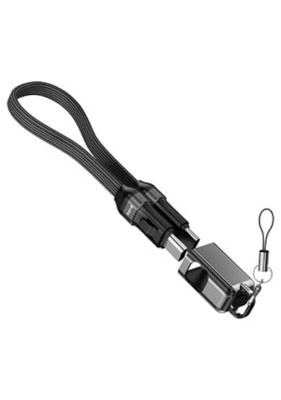 S-link Armor Cc-020 60w 20 Cm Type-c To Type-c Pd Örgülü Metal Başlıklı Siyah Hızlı Şarj Kablosu 1