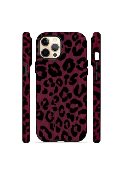 Velvoria Valestra Fuşya Leopar Apple iPhone Uyumlu 12 Pro Max Darbe Korumalı Kılıf Valestra Select - Fuşya Leopar