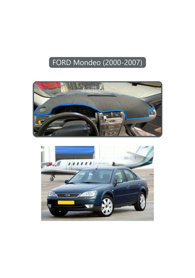 Ford Mondeo 2000-2007 Torpido Koruma Halısı Gri Kenar