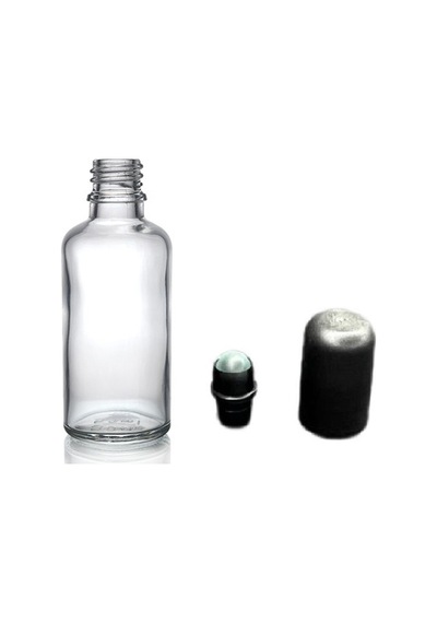 50ml Şeffaf Cam Şişe Roll-on Şişe, 12 Adet, Bilye Başlıklı Şişe, Cam Şişe, Roll-on Şişesi