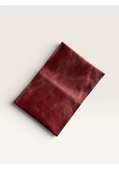 Kalkan Deri Bordo Hakiki Deri Minimal Kartlık Cüzdan
