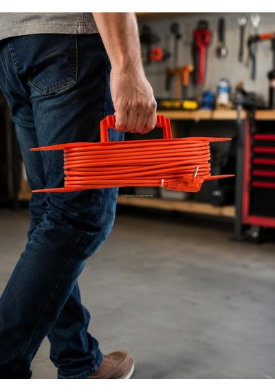 Kablo Toplayıcı Organizer, 30 Metre Kapasiteli, Plastik Kablo Sarma Aparatı, 36 Cm, Taşınabilir Kablo Düzenleyici, Sabitleme Yuvalı, Pratik Kullanım, Kablo Tutucu