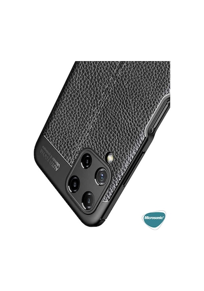 Microsonic Samsung Galaxy Uyumlu A22 4G Kılıf Deri Dokulu Silikon