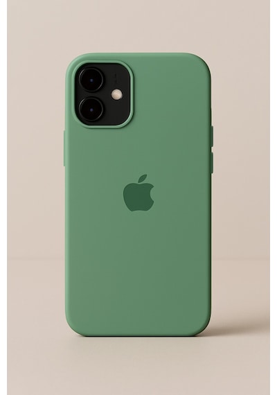 Apple Uyumlu iPhone 12 / 12 Pro Lansman Içi Kadife Silikon Logolu Kılıf Fıstık Yeşili