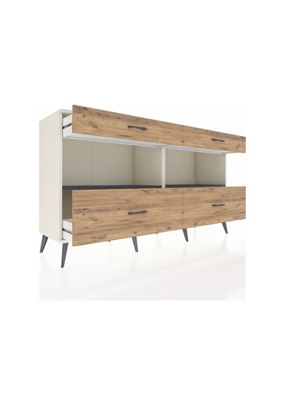 Hyperion Konsol 2 Raflı 4 Çekmeceli 176x44x99 Aytaşı-antrasit/ça Aytaşı-antrasit/çam