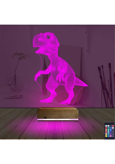 Luvivia Dinozor 3d Lamba - Masa Gece Lambası Şeffaf