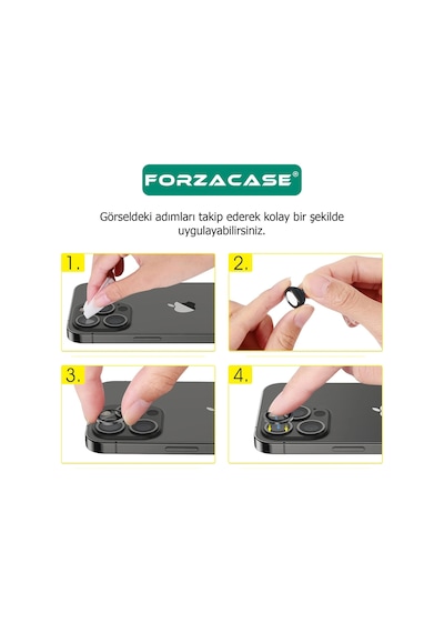 Forzacase Samsung Galaxy Z Flip 7 İle Uyumlu Kamera Camı Lens Koruyucu Halka Seti - Fc381 Siyah