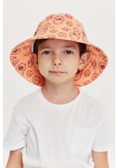 Benitto Kids Erkek Çocuk Desenli Bucket Şapka 7007-turuncu Turuncu