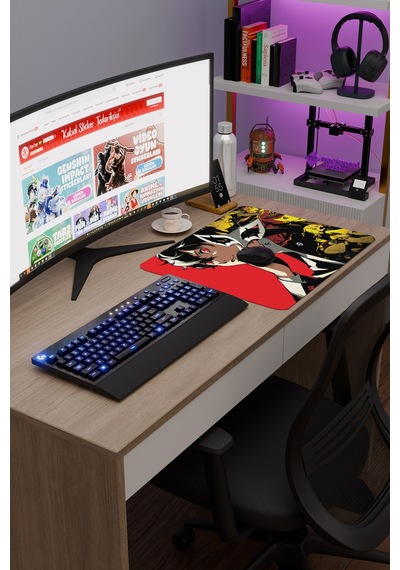 Persona 5 Kaymaz Dikişli Kauçuk Oyuncu Mousepad V1 - 48x40 Xl Gaming Mouse Pad Fare Altlığı
