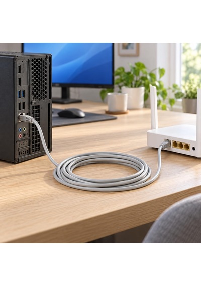 Cat6 Ethernet Kablosu 2 Metre Rj45 İnternet Kablosu Modem Pc Bilgisayar Laptop Ps5 Oyun Konsolu Router Switch Ağ Lan Network Patch Kablo Gri 25 Metre