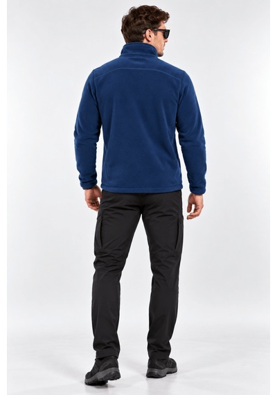 Genius Store Unisex Polar Tam Fermuarlı 3 Cepli Tüylenme Yapmaz Soğuğa Karşı Dayanaklı Spor Erkek-kadın Polar Tekli İndigo