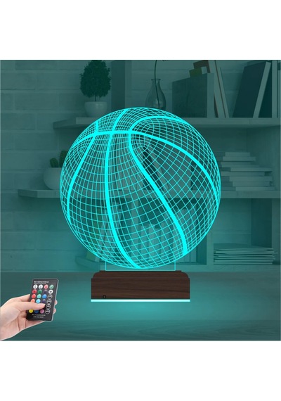 Luvivia Basketbol Topu Basketçi 3d Lamba - Masa Gece Lambası Şeffaf