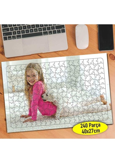 Köpekle Oynayan Küçük Kız 240 Parça Puzzle Yapboz Tablo-11417692