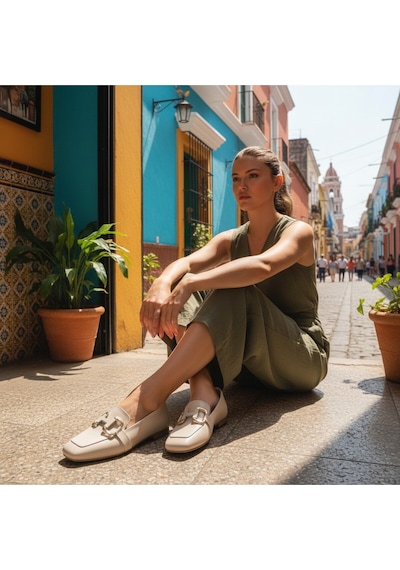 Aska Shoes Shoes Günlük Tokalı Babet 2025aska001 Bej