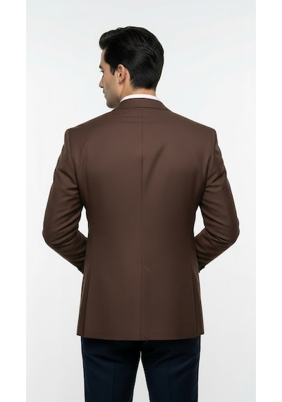Plus Scorpion Erkek Blazer Ceket Twill Dokuma Likralı Notch Yaka 1 Düğmeli Çift Yırtmaçlı Slim Fit Kahverengi Plus Scorpion Erkek Blazer Ceket Twill Dokuma Likralı Notch Yaka 1 Düğmeli Çift Yırtmaçlı Slim Fit Kahverengi