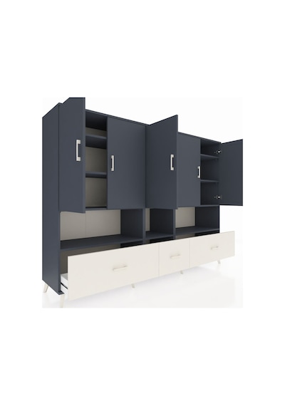 Hyperion Dolap 12 Raflı 3 Çekmeceli 5 Kapaklı 220x44x163 Antrasit Antrasit-antrasit/aytaşı Hyperion Dolap 12 Raflı 3 Çekmeceli 5 Kapaklı 220x44x163 Antrasit Antrasit-antrasit/aytaşı