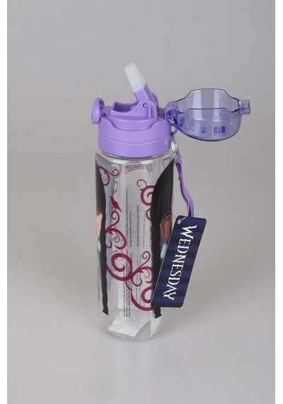 Wednesday Matara 700 Ml - Çocuk Suluk, Matara, Pipetli Suluk, Askılı Suluk Wednasday Matara