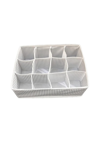 Gri 12 Bölmeli Gri Çok Amaçlı Organizer - Çekmece Organizeri 31x25x12cm Kumaş Pembe Tr Diğer