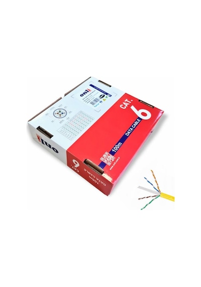 Onli 23awg Utp Cat6 Network Kablosu Sarı 100mt Yerli Üretim