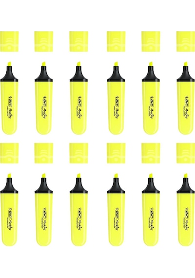 Bic Marking Flat Fosforlu Kalem Sarı 12 Adet Sarı