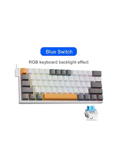 Blue Switch Z11 Mini İngilizce Q Klavye Full Anti Ghosting Mekanik Oyuncu Klavyesi