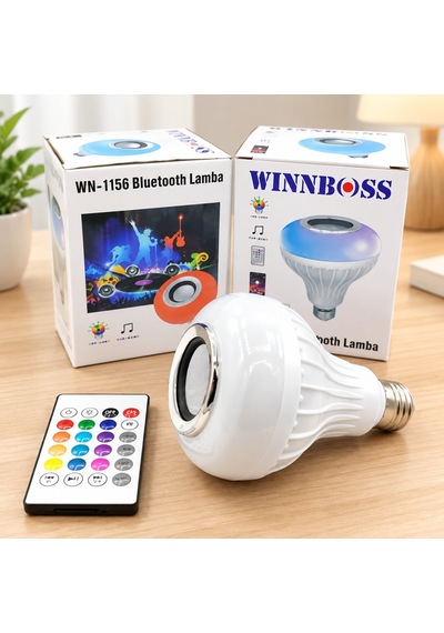 Bluetooth'lu Hoparlörlü Led Ampul Çok Renkli