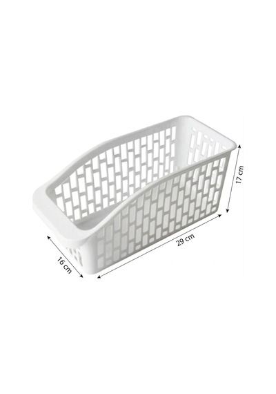 3'lü İnce Organizer Seti - Beyaz Buzdolabı Ve Mutfak Düzenleyici 16 X 29 X 17 Cm Çok Renkli