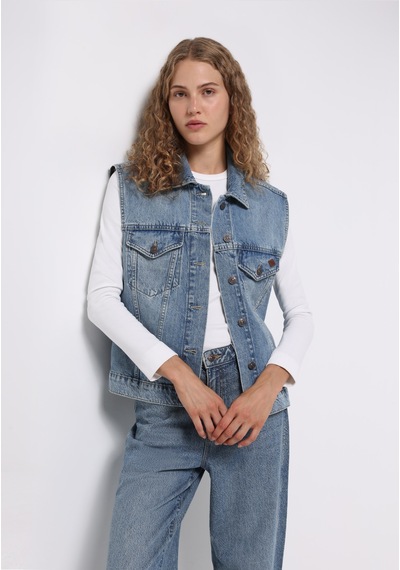 Colin's Colins Oversize Fit Kadın Mavi Yelek Cl1076039 Q1.v1 Dn44475 Denim