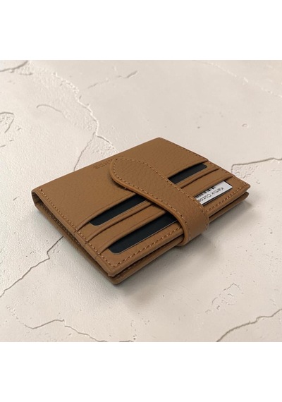 Grande Hakiki Deri Kart Cüzdanı Kartlık Camel