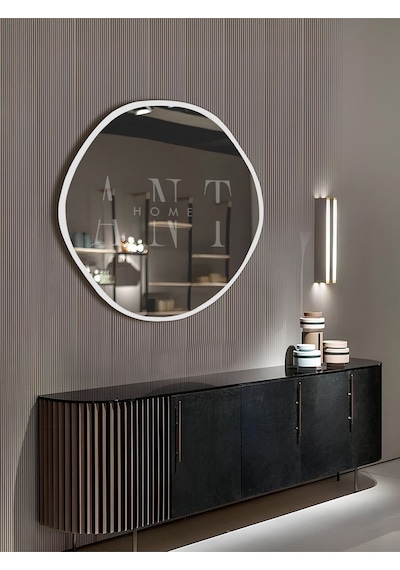 Arya Ayna Asimetrik Ayna, Dekoratif Ayna, Duvar Aynası Banyo Aynası Holl Aynası 50 X 50 Beyaz