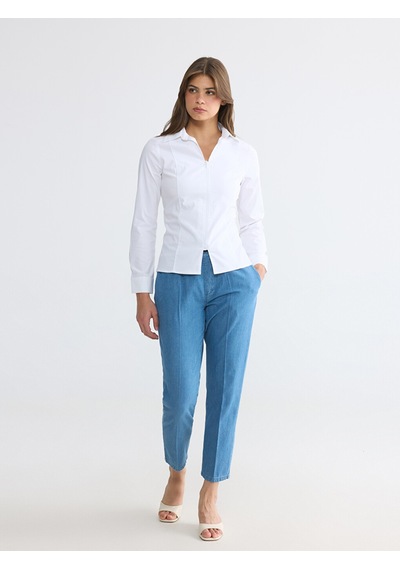 Lcwaıkıkı Classic Mavi Carrot Fit Keten Karışımlı Kadın Jean Pantolon