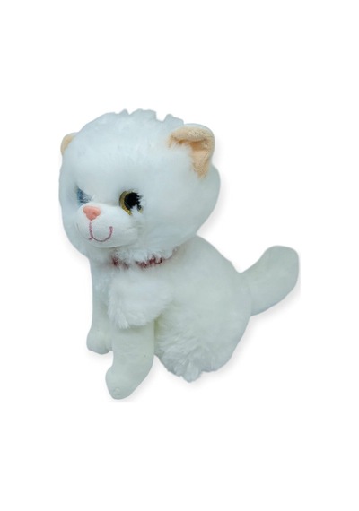 Sesli Peluş Kedi Van Kedisi 25 Cm - Beyaz
