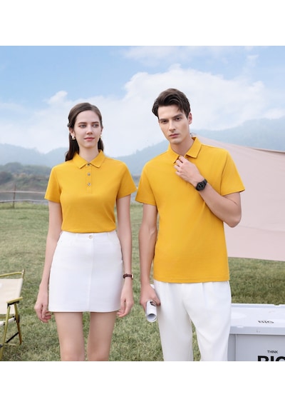 New Performance.arw50358.serintutan-antibakteriyel-yüksek Kalite.düğmeli Polo T.shirt Sarı