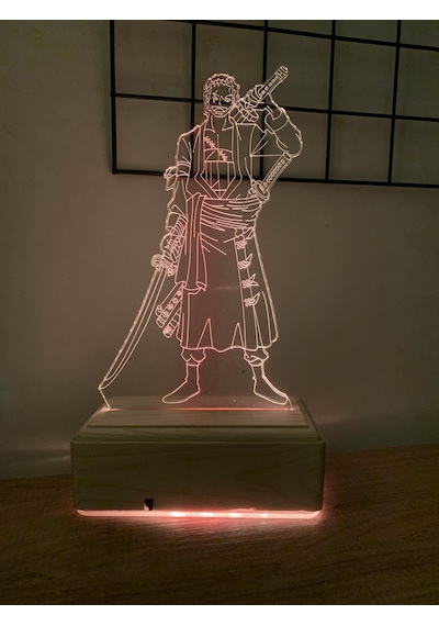 One Piece Rononoa Zoro 16 Renk Gece Lambası