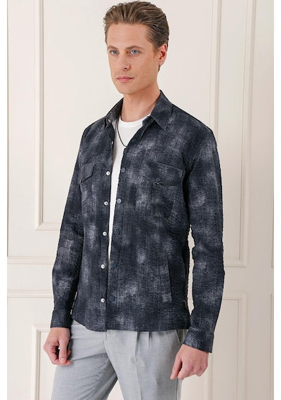 Efor Comfort Fit Yan Cep Batik Desenli %100 Pamuk Çıtçıtlı Siyah Gömlek Ceket G 1568 Siyah Efor Comfort Fit Yan Cep Batik Desenli %100 Pamuk Çıtçıtlı Siyah Gömlek Ceket G 1568 Siyah