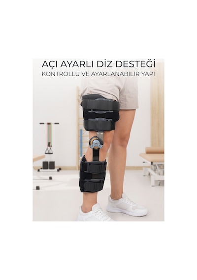 Yeni Kısa Açı Ayarlı Dizlik Menteşeli Ortopedik Diz Desteği Ayarlanabilir Sabitlemeli Trend