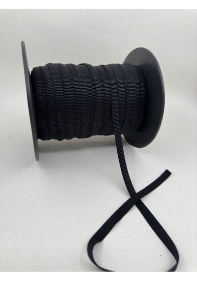 1 Cm Çizgili Grogren Lastik-5 Metre-siyah
