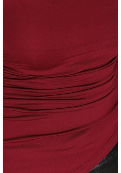 Armonika Kadın Bordo Yanları Büzgülü Uzun Kol Asimetrik Bluz Arm-26k042005 Armonika Kadın Bordo Yanları Büzgülü Uzun Kol Asimetrik Bluz Arm-26k042005
