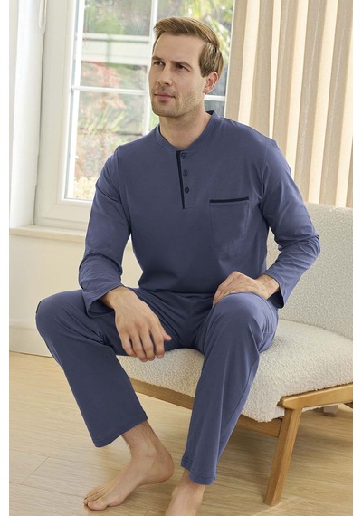 Erkek Aydoğan Suprem Uzun Kol Pijama Takımı 250726 İndigo01 İndigo01