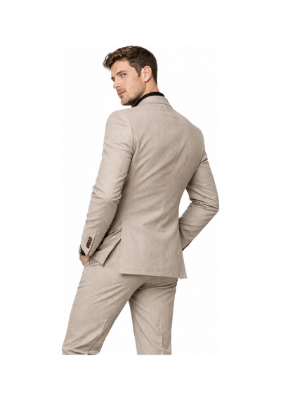 Suitmen Erkek Silim Fit Yelekli Çift Yırtmaçlı Takım Elbise Bgl-st05329 Bej